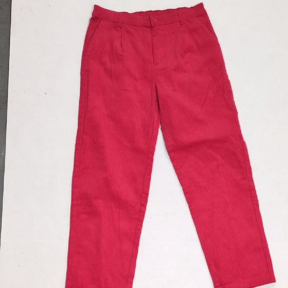 Rowing Blazers Red Corduroy Pleated Cotton Pants 14/16 Girls Juniors